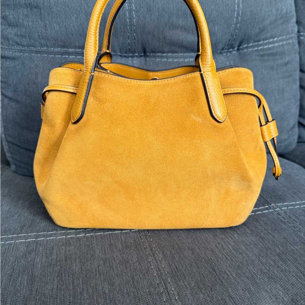 Kate Spade Dumpling Small Satchel - Squash (Yellow) Suede - Picture 2 of 6